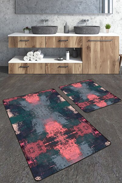 Homiko Σετ μαλακών χαλιών μπάνιου με αντίκες σχέδια, 2 τεμαχίων, μεγάλου μεγέ...