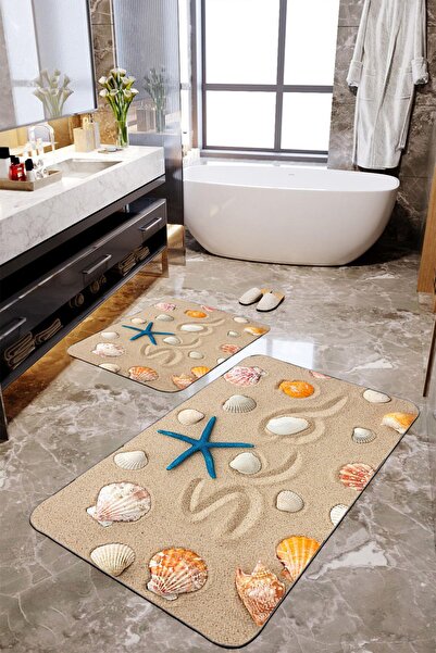 Homiko Set de 2 covorașe de baie mari imprimate digital