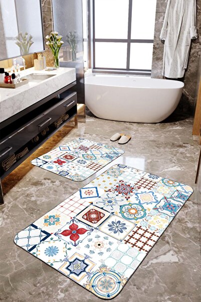 Homiko Motif Sa deznom Set od 2 dela velike veličine za kupatilo