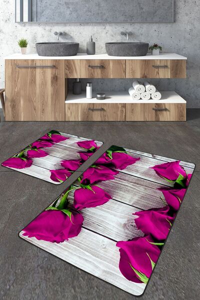 Homiko Digital Printed 2-Piece Large Size Bath Mat Set