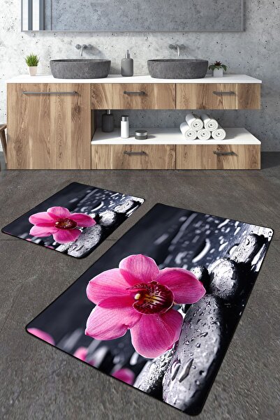 Homiko Комплект от 2 големи бани с орхидеен мотив