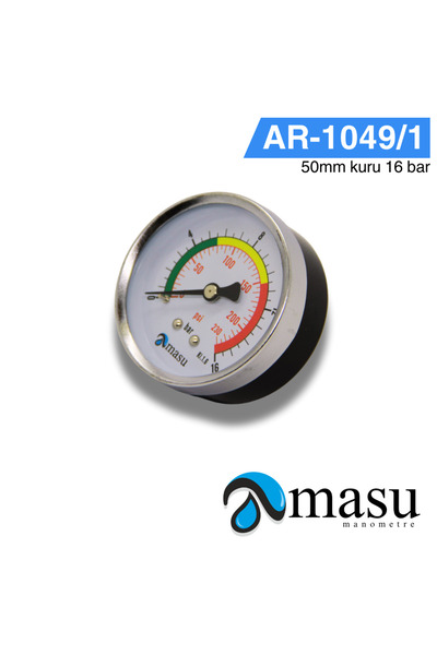 Arus MANOMETRE 50 MM KURU 16 BAR ARKA BAĞLANTILI 1/4