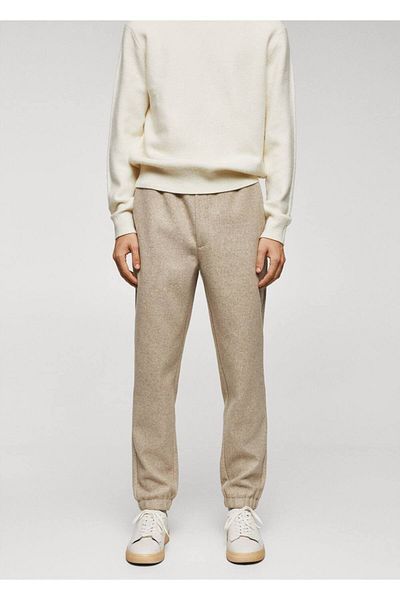 MANGO Man Flannel Jogger Pants
