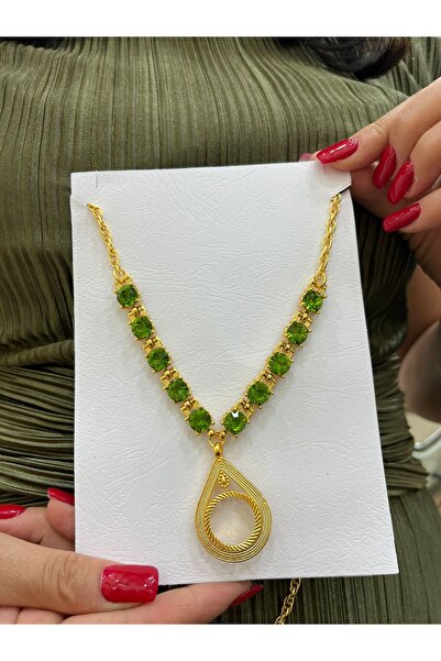 Çelikoğlu Kuyumculuk çelikoğlu kuyumculuk 22 ayar altın kaplama yeşil taşlı  ...