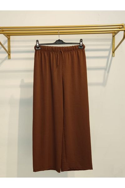 Miss Bella Γυναικείο παντελόνι Ayrobin Plus Size με φαρδύ πόδι και ελαστική μέση