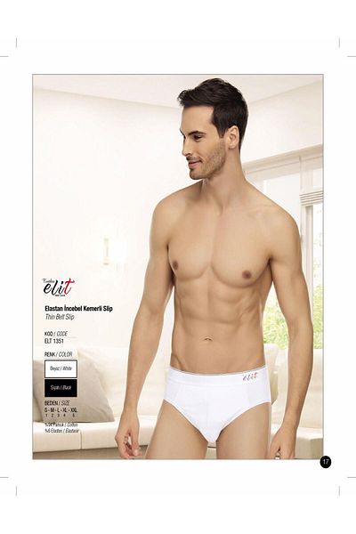 Tutku Elit Slip pentru bărbați din Lycra cu talie subțire, cu centură, 1351 - 3 buc