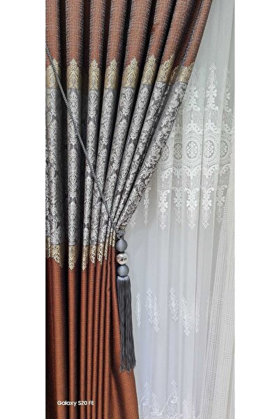 ISSA PERDE Issa Pano Fon Perde Kiremitgümüş (((tek Kanat)))(sık Pıle)(en 100 ...