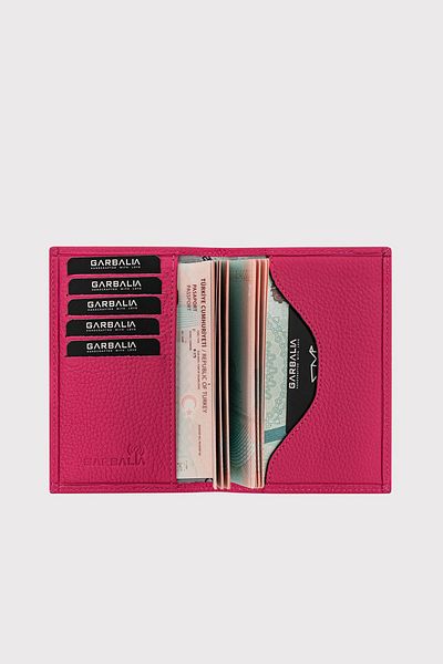 Garbalia fuchsia Unisex Genuine leather Passport Case - with Card Holder Compartment
