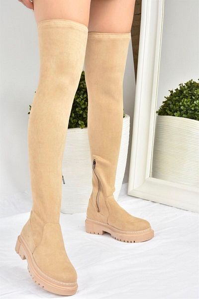 Fox Shoes Skin Stretch Above Knee Stretchy Suede Γυναικείες Μπότες L670125302