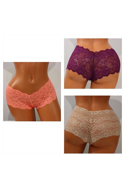 GECKO Simala Lace Women's Boxer Shorts Panties 3 Pack