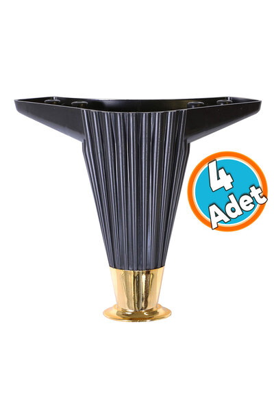 NZB Mobilya Kanepe Masa Sehpa Ayağı Baza Ayak Siyah 12 Cm (4 Adet)