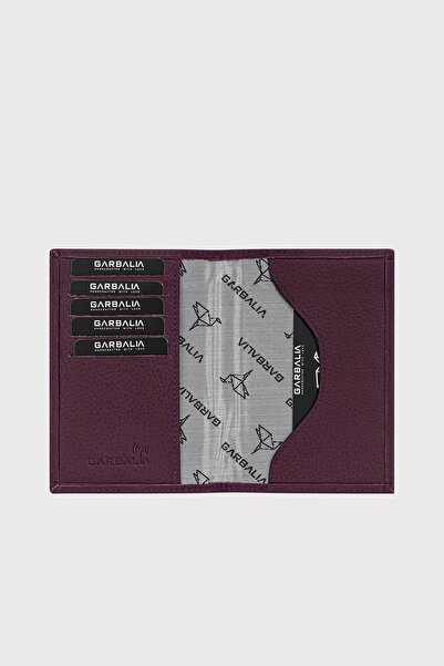 Garbalia Unisex Purple Passport Case - Genuine Leather, with Card Holder Compartment