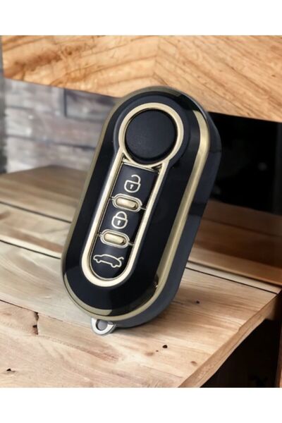AYDA PROMOSYON Fiat Doblo Punto 500L Switchblade Black Car Key Remote Control Case Cover Protective Auto Keychain