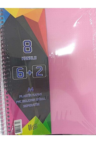 Deep Caiet cu separatoare în spirală în spirală, cu 5+3 capace din plastic, cu 8 subiecte