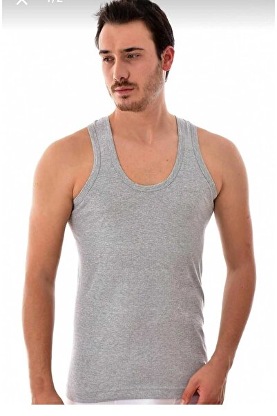 ayışığı Men's Black Rib Strap Sports Undershirt - Seher