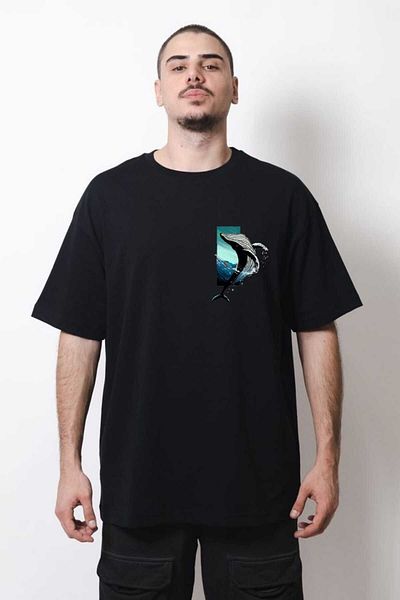 BUY CENTER Tricou oversize unisex cu model balenă