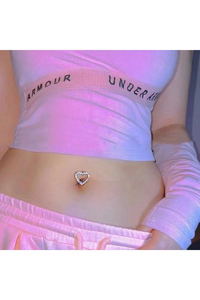 DarkellaStore Lolita Heart Belly Piercing (Cerrahi Steel)