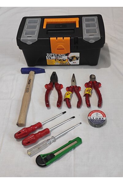 Genel Markalar 10 Parça Tamir Seti Pense Yan Keski Kargaburun Takım Çantası Çekiç ...