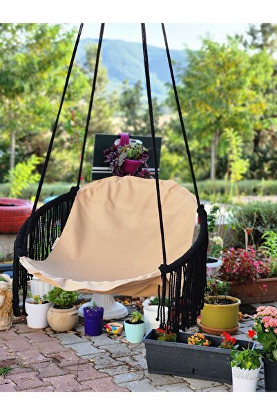 AslanButik Makrome Özel Nano Su Geçirmez Kumaş Salıncak Krem