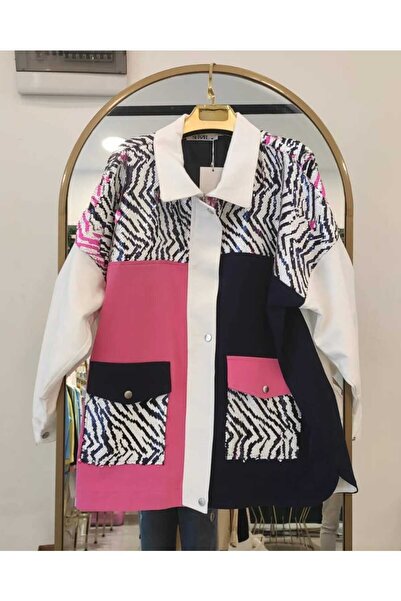 Shazel Sequin Oversize Women's Tunic - Special Design Shirt Jacket