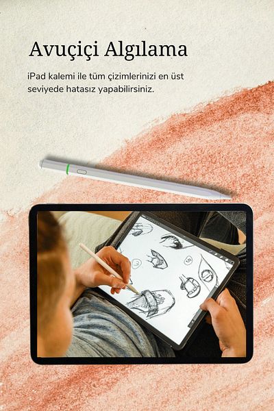 Fuchsia 2024 متوافق مع iPad 11 بوصة Air الجيل السادس - USB-C Palm، قلم بلوتوث مع إمالة حمراء