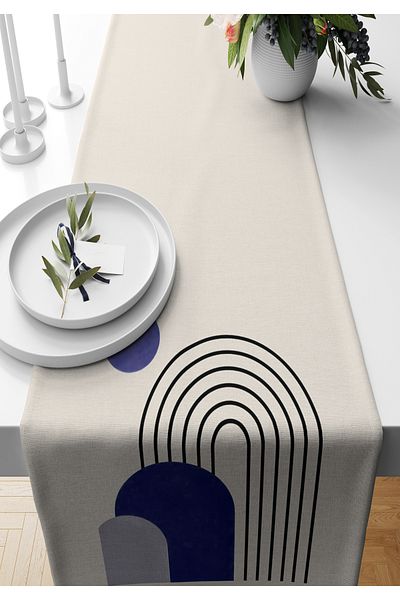 Bertille Home Series 140x40 Cm Digital Printed Minimalist Runner