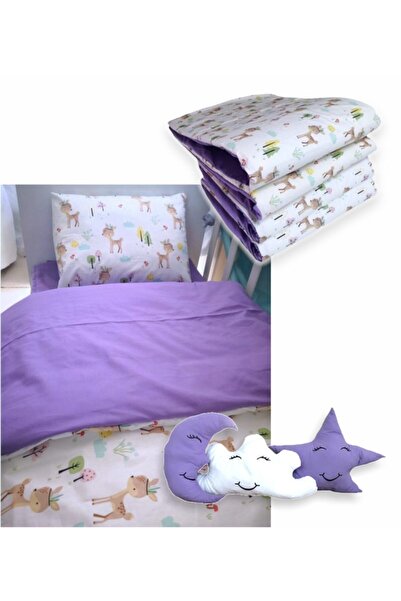 Bebek Özel 100% Cotton 70X110 Park Crib Sleeping Set Karaca Purple (10 Pieces...