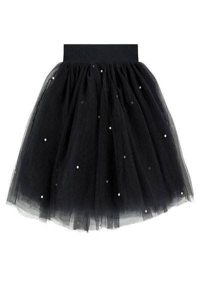 nsmkidslife Fusta tutu scurtă cu perle pentru fete, fustă mini tutu pentru organizare pentru o zi specială