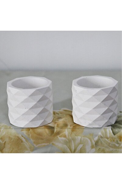 Reynes Beton Saksı 2 Li Set Sukulent Beton Kaktus Saksısı Betondan Saksi %100...