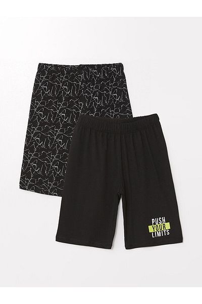 LC Waikiki LCW Jungen-Pyjama-Shorts – elastische Taille, bedruckt, 2er-Set