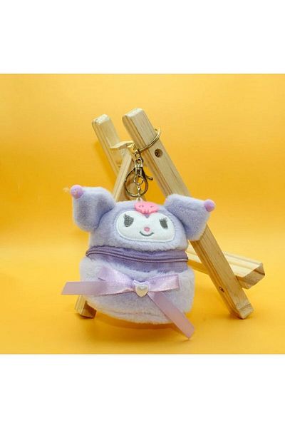 synshop Sanrio Kuromi Y2K - Plush Soft Figure Toy Keychain and Mini Coin Purse
