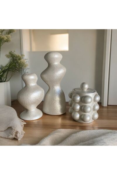 Luthien Decorative Pearlescent Box - Vase and Candlestick