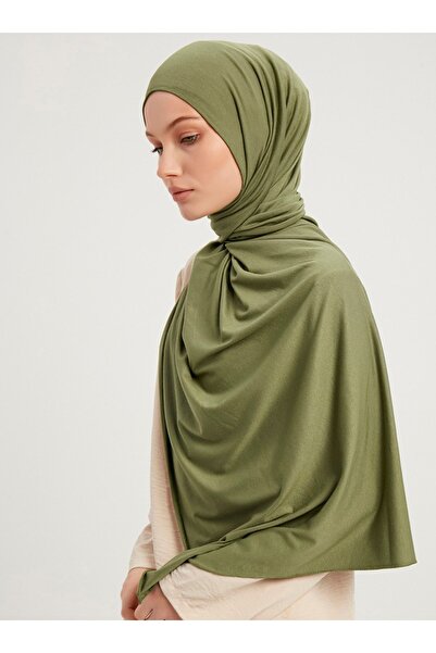 Şaless Likralı Penye Viskon Şal 70x180cm - Olive