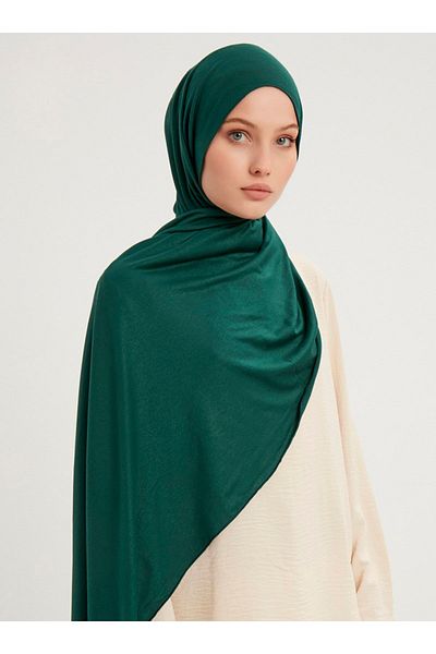 Saless Emerald Lycra Combed Cotton Viscose Shawl 70x180cm