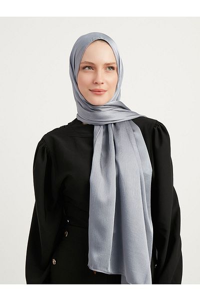 Saless Janjanli Hijab Women's Evening Dress - Crinkle, Shawl-Lighter Stone, 70X190Cm