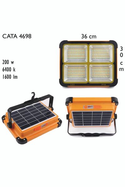 hesaplisiburada Cata Ct 4698 Taşınabilir Şarjlı Solar Projektör 200w Uyumlu