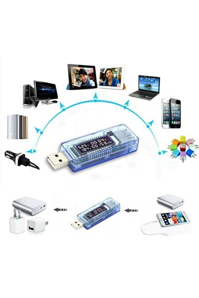 WOZLO Usb Voltmetre, Ampermetre Voltaj Akım Gerilim Ölçer