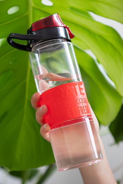 Porsima 161506 -095 Red Patterned Water Bottle Flask Water Bottle - Sports Flask