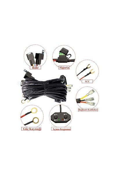 Unichrome 300 واط 16 Awg الأسلاك تسخير 15a فتح كابل الطرق الوعرة والاستيلاء على زر التحكم المزدوج