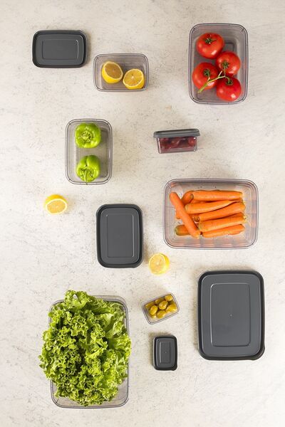 Porsima 1362 Festiva Set of 5 Rectangular No-Frost Deep Freezer Microwave Food Storage Container