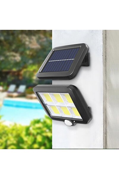 Canderel 120 Cob Led 4,70 Mt Kablolu Solar Panel Güneş Enerjili 3 Mod Duvar L...