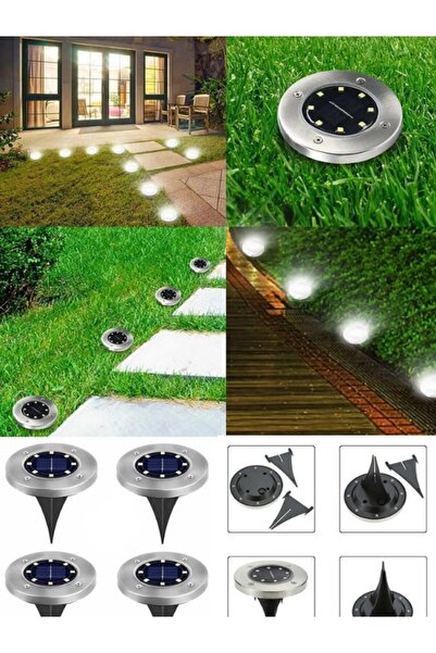 Folveit 8 Ledli Solar Güneş Enerjili Beyaz Işık Bahçe Dekor Aydınlatma Lambas...