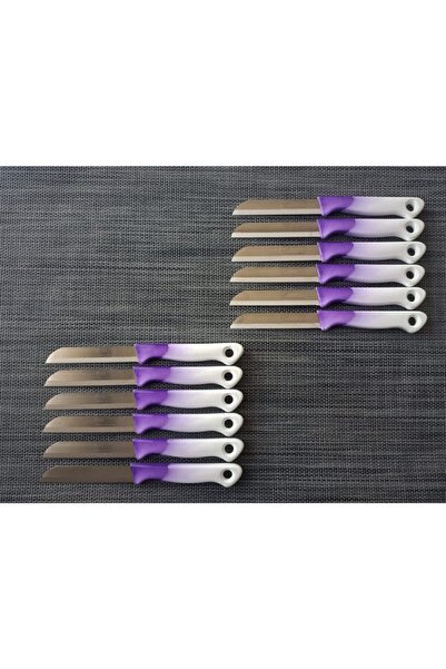 Solingen Meyve Sebze Bıçağı Ebruli Mor-beyaz 12'li