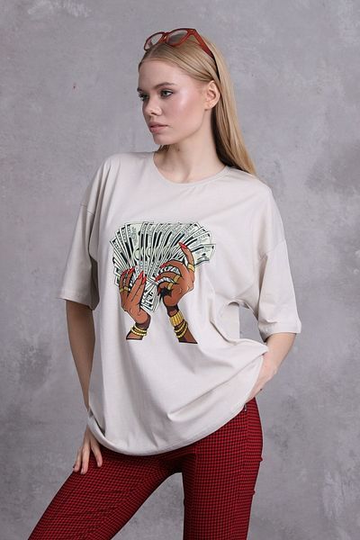 Mad&Calf Γυναικείο μπλουζάκι με στάμπα με στάμπα στο χέρι μου