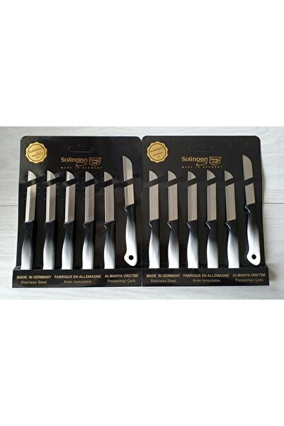 Solingen Siyah Ebruli Tırtıklı Meyve Bıçakları 12 Li