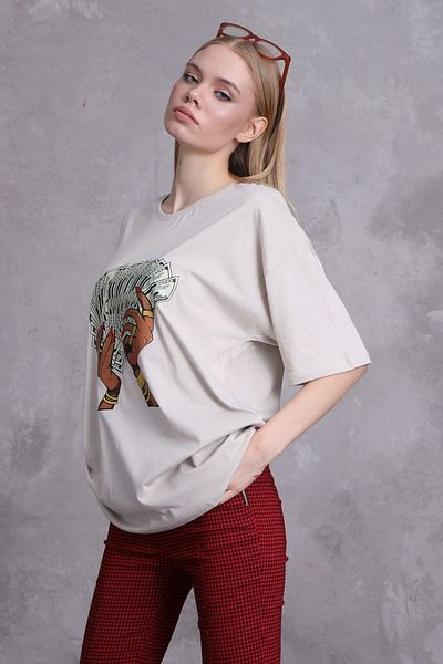 Mad&Calf Γυναικείο μπλουζάκι με στάμπα με στάμπα στο χέρι μου