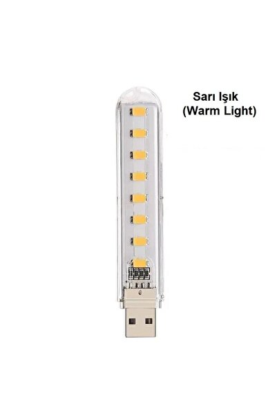 OEM Meltıs 8 Ledli Usb Led Stıck Aydınlatma (beyaz / Sarı)