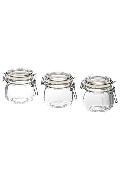 IKEA Set of 6 Glass Jars with Lids 13 Cl