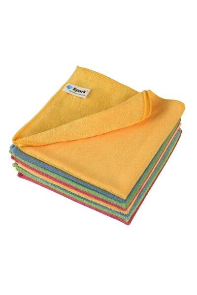 Spark Mikrofiber Kadife Dokulu Genel Temizlik Bezi Çok Renkli 8 Adet 40 X 40 Cm 60 G