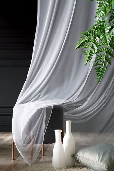 MAGİZA White Tulle Curtain - 1e 2.5layer Regular Pleat, Iron and Dust Proof, for Kitchen, Balcony and Children's Room
